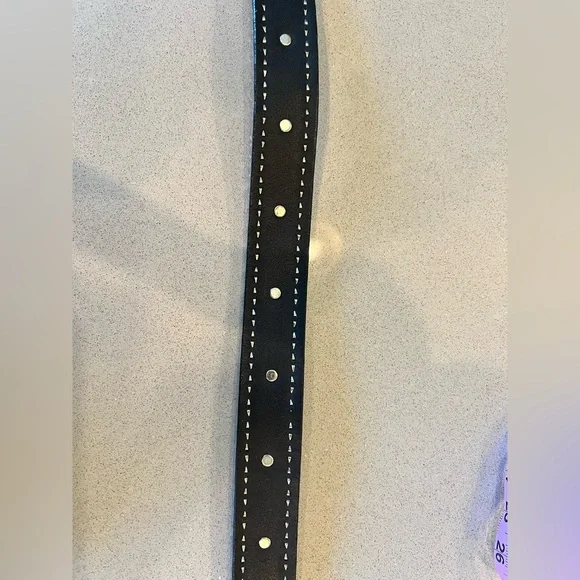 Hot Topic Y2K Skull & Crossbones Black Leather Belt with Silver Buckle 36” Goth - Picture 10 of 12